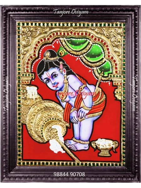  Baby Krishna Art in Tanjore Style